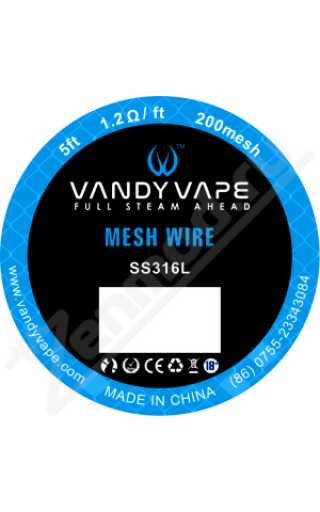 Сетка стальная Vandy Vape SS316L Mesh wire 200 1.5м