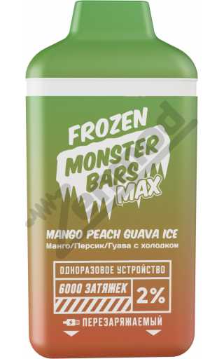 Frozen Monster Bars Max 6000 - Mango Peach Guava Ice
